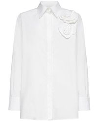 Valentino Floral Appliqué Shirt - White