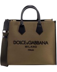 Dolce & Gabbana - Canvas And Leather Handbag - Lyst