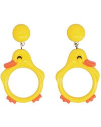 Moschino Drop Duck Earrings - Yellow