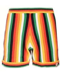 Casablanca - Logo Patch Striped Towelling Shorts - Lyst