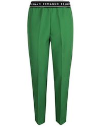 ERMANNO FIRENZE - Ermanno Ermanno Logo-waistband Stretched Trousers - Lyst