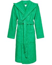 Bottega Veneta Belted Long-sleeved Bath Robe - Green
