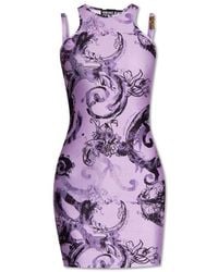 Versace - Watercolour Couture-printed Sleeveless Midi Dress - Lyst