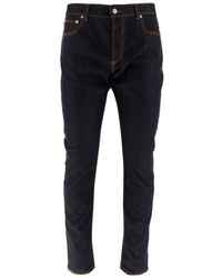 Alexander McQueen - Embroidered Logo Jeans - Lyst