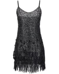 Elisabetta Franchi - Sequin-embellished Fringed Mini Dress - Lyst