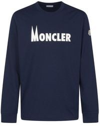 Moncler - Logo Printed Long-sleeved T-shirt - Lyst