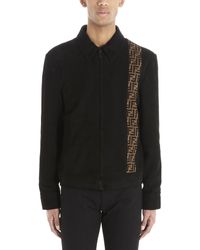 fendi ff motif shearling jacket