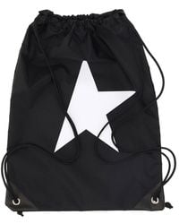 Golden Goose Star Printed Drawstring Backpack - Black