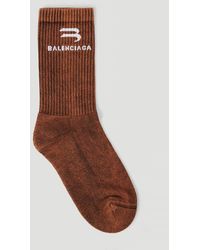 Balenciaga Bleached Tennis Socks - Brown
