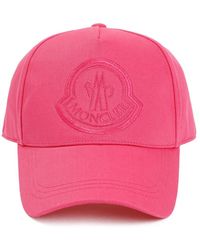 Moncler Logo Embroidered Baseball Hat - Pink