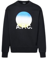 A.P.C. - Black Cotton Sweatshirt - Lyst