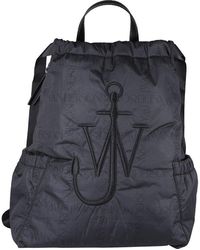 Blue Womens Bags Backpacks JW Anderson Drawstring Anchor Backpack in Black - Save 45% 