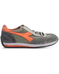 Diadora Panelled Lace-up Trainers - Green