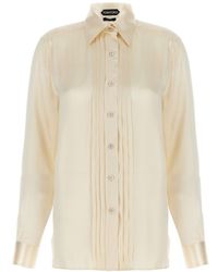 Tom Ford - Pintuck-detailed Long-sleeved Shirt - Lyst