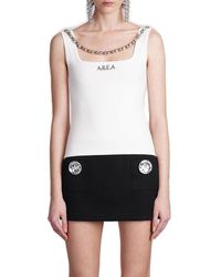 Area - Logo-plaque Embellished Tank Top - Lyst