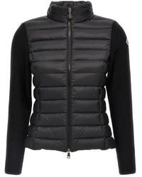 Moncler - Padded Wool Cardigan With Zip - Lyst