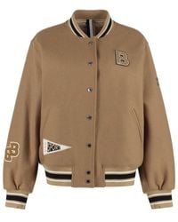 BOSS by HUGO BOSS - Wool Bomber Jacket With Patch - Lyst