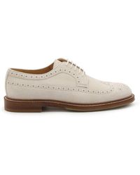 Brunello Cucinelli - Perforated-embellished Lace-up Derby Shoes - Lyst