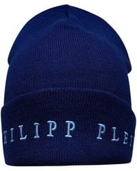 Philipp Plein - Wool Blend Blue Beanie - Lyst