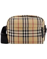 Burberry - Checked Zip-up Messenger Bag - Lyst