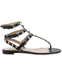valentino flat studded sandals