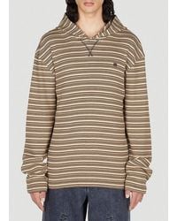 Acne Studios - Face Logo Patch Striped Hoodie - Lyst