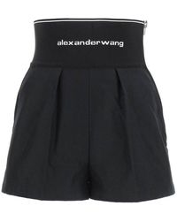 Alexander Wang Elastic Logo Waistband Shorts - Black