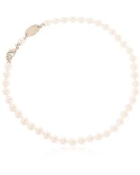 DSquared² - Logo Charm Pearl Choker Necklace - Lyst