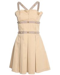 Alberta Ferretti - Stud-embellished Open-back Pleated Mini Dress - Lyst