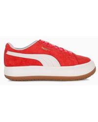 puma red trainers womens