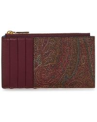 Etro - Logo Embroidered Paisley Print Card Holder - Lyst