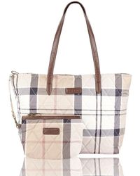Barbour - Logo Patch Checked Tote Bag - Lyst