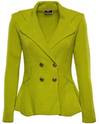 Elisabetta Franchi - Double Breasted Knitted Jacket - Lyst