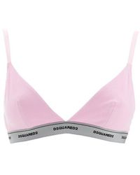 DSquared² - Cotton Bralette With Logo - Lyst