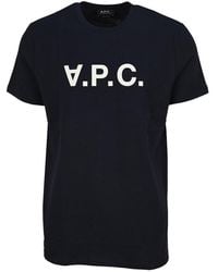 A.P.C. - Vpc Logo Flocked T-shirt - Lyst