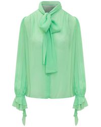 Pinko - Pussy Bow Long-sleeved Shirt - Lyst