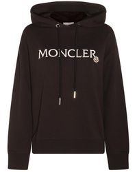 Moncler - Logo Embroidered Drawstring Hoodie - Lyst