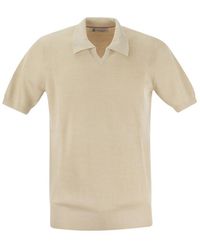 Brunello Cucinelli - Cotton Rib Knit Polo Shirt - Lyst