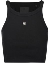 Givenchy - 4g Plaque Cropped Tank Top - Lyst