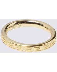 Versace Greek Key Engraved Ring - Metallic