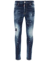 DSquared² - Cool Guy Mid-rise Embellished Distressed Jeans - Lyst