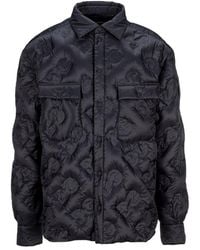Dolce & Gabbana Quilted Coach Down Jacket With Dg Embroidery - Black