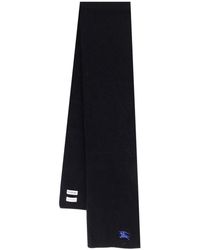Burberry - Ekd Embroidered Ribbed-knit Scarf - Lyst