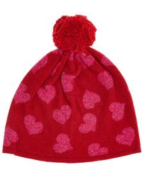 Boutique Moschino Heart Intarsia Beanie - Red