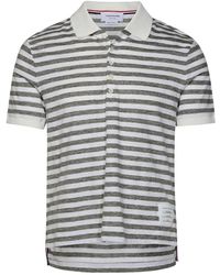 Thom Browne - White Linen Blend Polo Shirt - Lyst