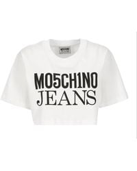 Moschino - Jeans Logo-printed Crewneck Cropped T-shirt - Lyst