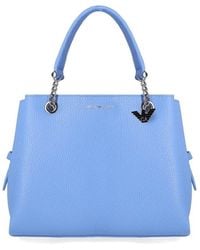 Emporio Armani - Charm Light Blue Handbag - Lyst