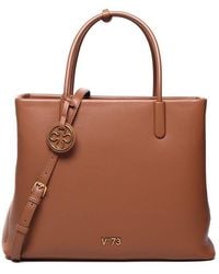 V73 - Logo Lettering Top Handle Bag - Lyst