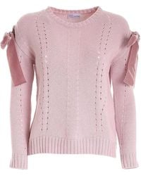 RED Valentino Redvalentino Bow-detailed Sweater - Pink