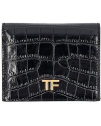 Tom Ford - Shiny Stamped Crocodile Leather Wallet - Lyst